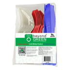 beyondGREEN Assorted Cutlery Pack – 30 Count (Red, White & Blue) – Made in USA, Durable Heavy-Duty Set