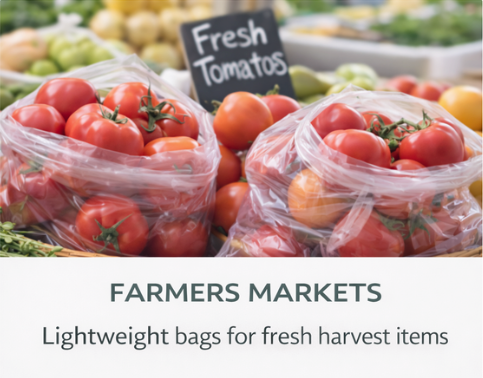 Clear Produce Bags - Roll of 100 Bags - 14" x 17"