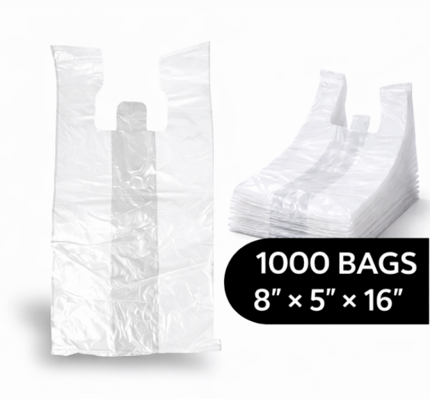 beyondGREEN Clear Multipurpose Take Out Bag — Durable, Easy-Carry, Made in USA - 1000 Count