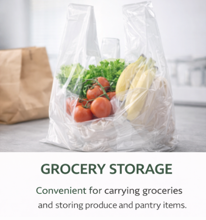 beyondGREEN Clear Multipurpose Take Out Bag — Durable, Easy-Carry, Made in USA - 1000 Count