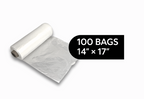 Clear Produce Bags - Roll of 100 Bags - 14" x 17"