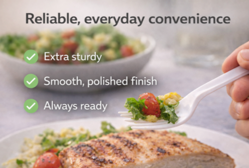 beyondGREEN Forks (White) – 30 Count Made in USA, Durable Heavy-Duty Set