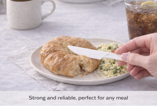 beyondGREEN Knives (White) – 30 Count Made in USA, Durable Heavy-Duty Set