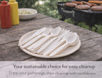beyondGREEN Assorted Cutlery Pack – 30 Count (White) – Made in USA, Durable Heavy-Duty Set
