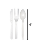 beyondGREEN Assorted Cutlery Pack – 30 Count (White) – Made in USA, Durable Heavy-Duty Set