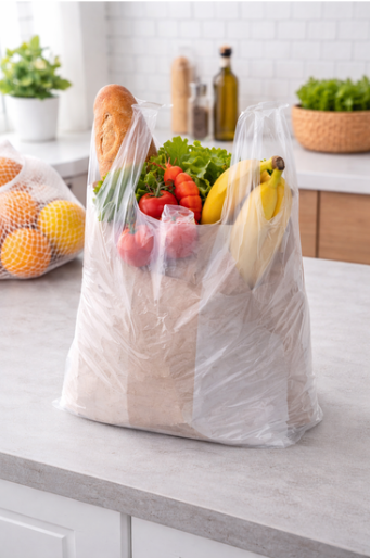beyondGREEN Clear Multipurpose Take Out Bag — Durable, Easy-Carry, Made in USA - 1000 Count