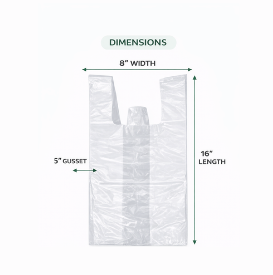 beyondGREEN Clear Multipurpose Take Out Bag — Durable, Easy-Carry, Made in USA - 1000 Count