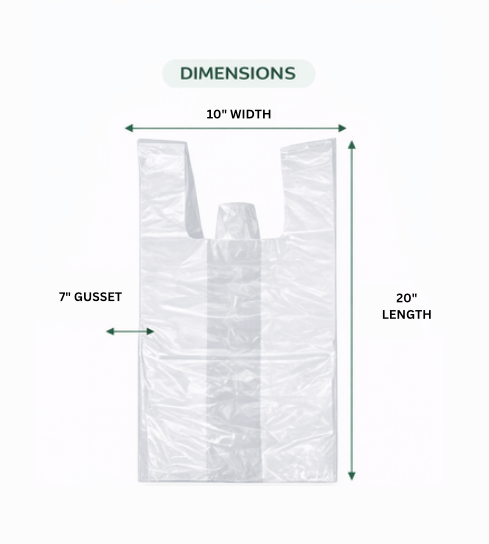 beyondGREEN Clear Multipurpose Take Out Bag — Durable, Easy-Carry, Made in USA - 1000 Count