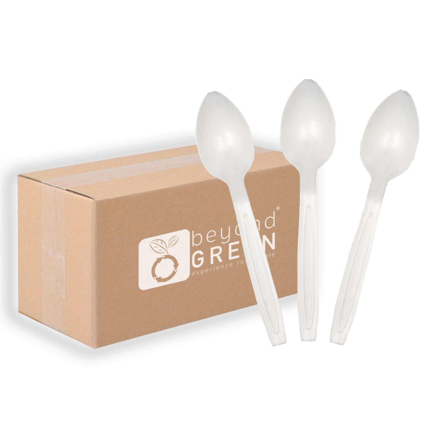 beyondGREEN's BPI Certified Spoons – 1,000 Unwrapped Bulk Case | Made in USA