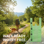 Green Dog Waste Bags – 8" x 16" with 5" Gusset & Handles – Made in USA