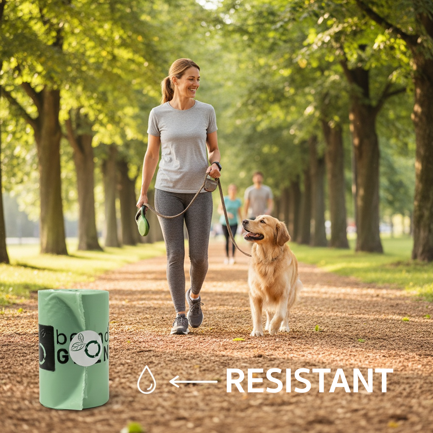 Green Dog Poop Bags – Folded Rolls 9" x 12" - Made in USA