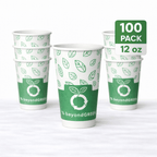 Aqueous Paper Cups – 12 oz / 16 oz | Hot & Cold Use | beyondGREEN 12oz - 100 Count - Cups - beyondGREEN biotech™