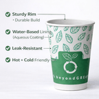 Aqueous Paper Cups – 12 oz / 16 oz | Hot & Cold Use | beyondGREEN 12oz - 25 Count - Cups - beyondGREEN biotech™