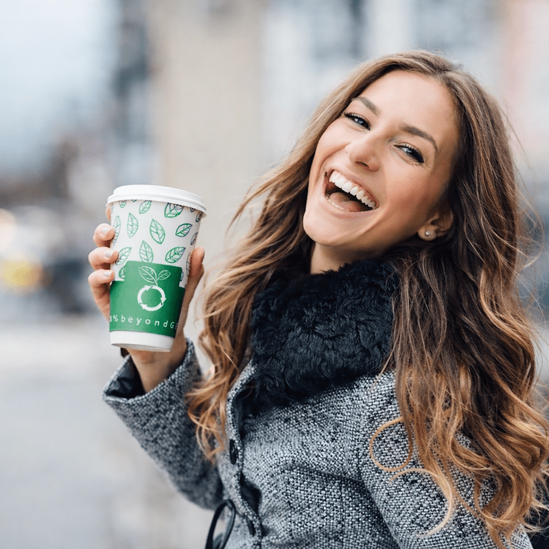 Aqueous Paper Cups – 12 oz / 16 oz | Hot & Cold Use | beyondGREEN 12oz - 25 Count - Cups - beyondGREEN biotech™