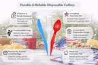 beyondGREEN Assorted Cutlery Pack – 30 Count (Red, White & Blue) – Made in USA, Durable Heavy-Duty Set - Cutlery - beyondGREEN™