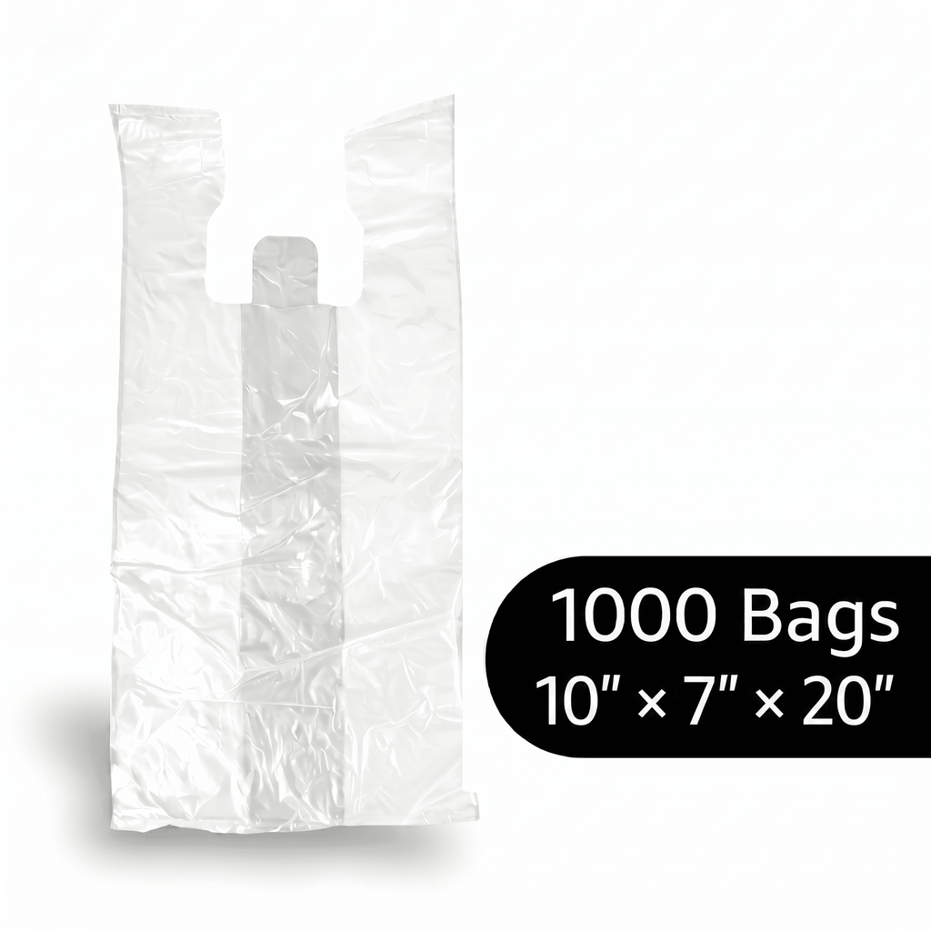 beyondGREEN Clear Multipurpose Take Out Bag — Durable, Easy - Carry, Made in USA - 1000 Count 8"x5"x16" - 1000 Count - beyondGREEN biotech™