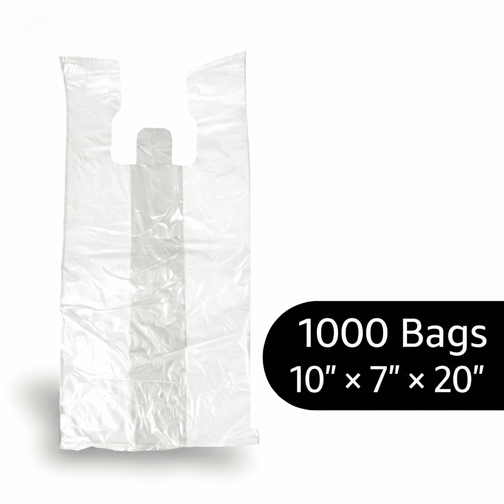 beyondGREEN Clear Multipurpose Take Out Bag — Durable, Easy - Carry, Made in USA - 1000 Count 8"x5"x16" - 1000 Count - beyondGREEN biotech™