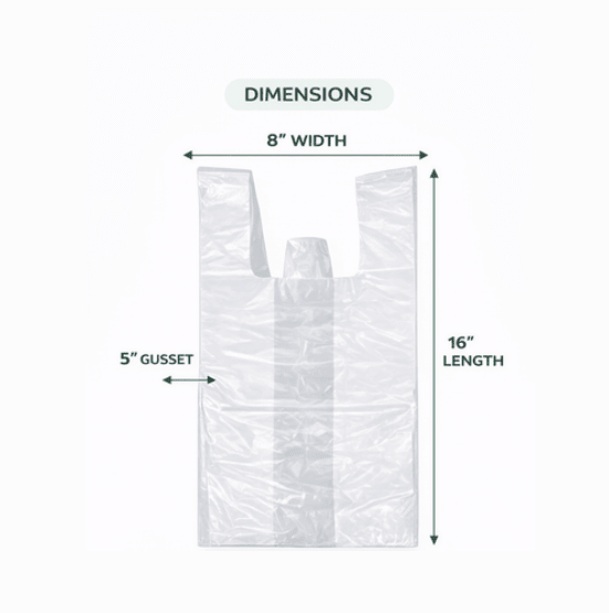beyondGREEN Clear Multipurpose Take Out Bag — Durable, Easy - Carry, Made in USA - 1000 Count 8"x5"x16" - 1000 Count - beyondGREEN biotech™