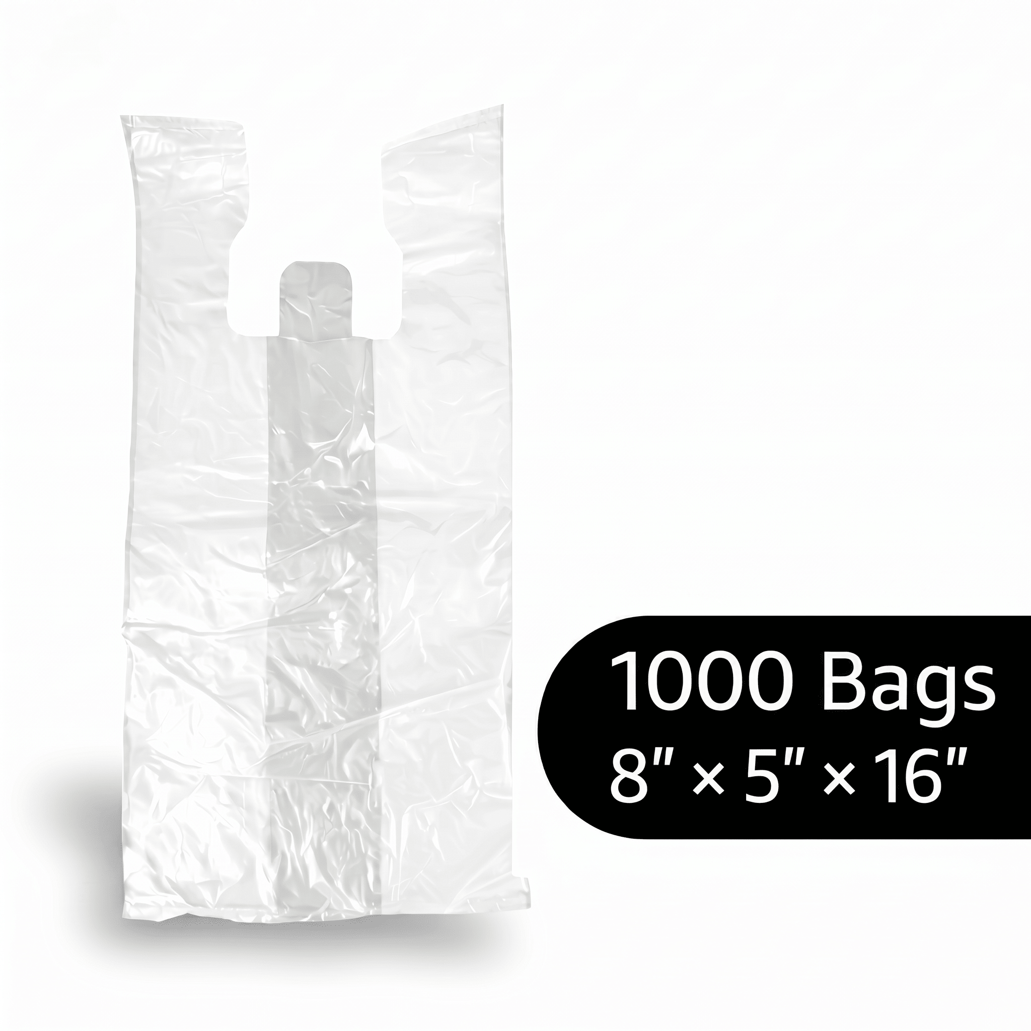 beyondGREEN Clear Multipurpose Take Out Bag — Durable, Easy - Carry, Made in USA - 1000 Count 8"x5"x16" - 1000 Count - beyondGREEN biotech™