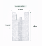 beyondGREEN Clear Multipurpose Take Out Bag — Durable, Easy - Carry, Made in USA - 1000 Count 8"x5"x16" - 1000 Count - beyondGREEN biotech™