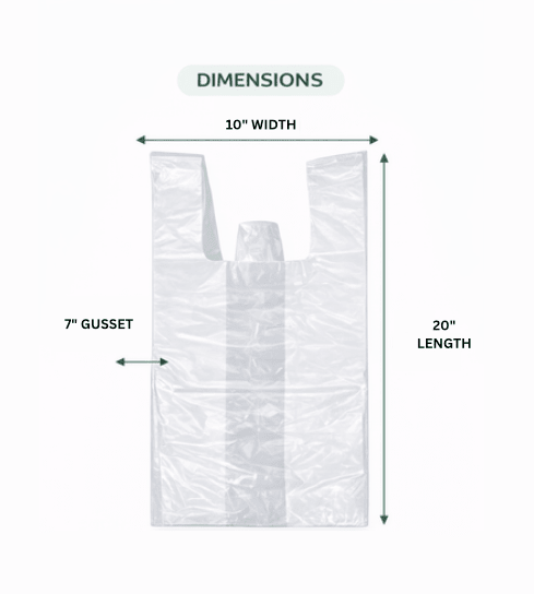 beyondGREEN Clear Multipurpose Take Out Bag — Durable, Easy - Carry, Made in USA - 1000 Count 8"x5"x16" - 1000 Count - beyondGREEN biotech™