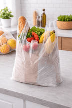 beyondGREEN Clear Multipurpose Take Out Bag — Durable, Easy - Carry, Made in USA - 1000 Count 8"x5"x16" - 1000 Count - beyondGREEN biotech™