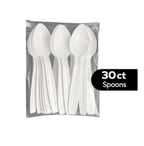 beyondGREEN Spoons (White) – 30 Count Made in USA, Durable Heavy - Duty Set - beyondGREEN biotech™