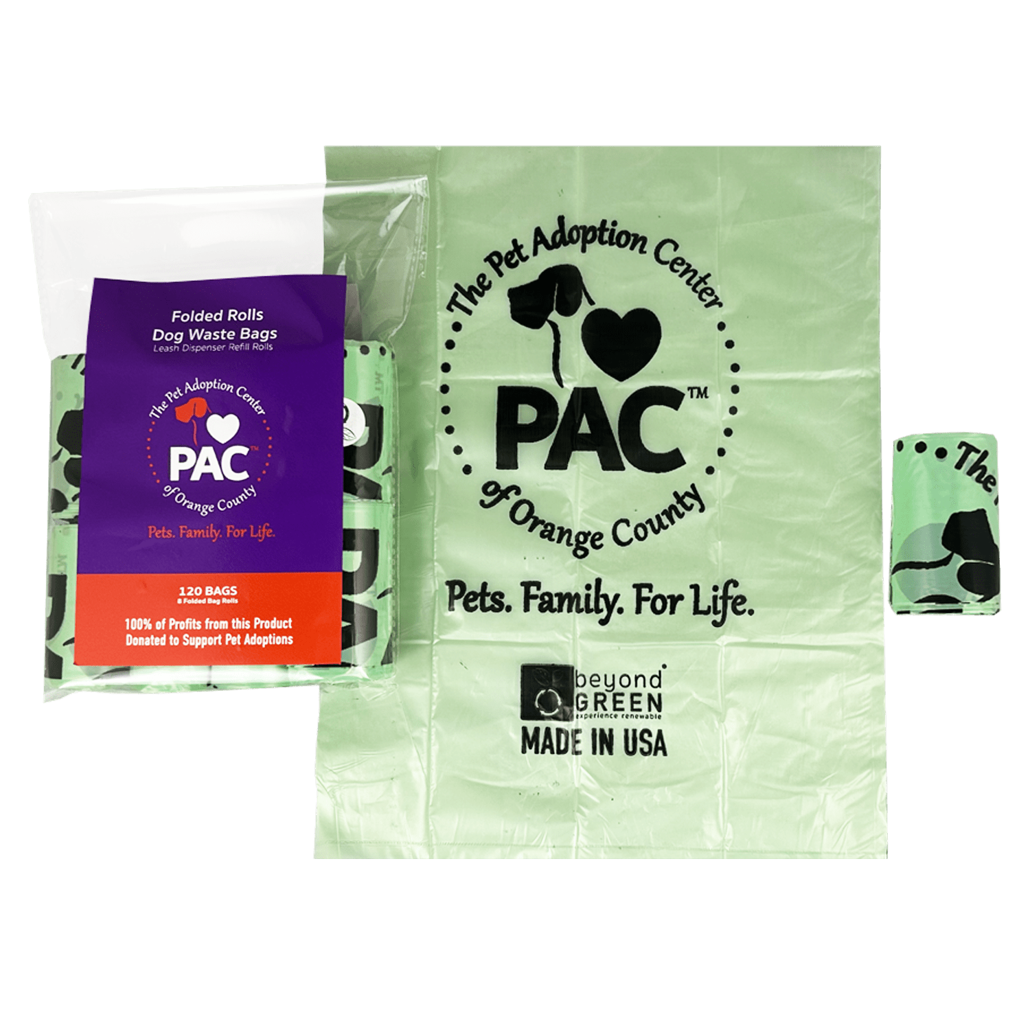 beyondGREEN x PAC-OC — 120 Count Dog Waste Bags (Folded Rolls) - Dog Waste Bags - beyondGREEN™