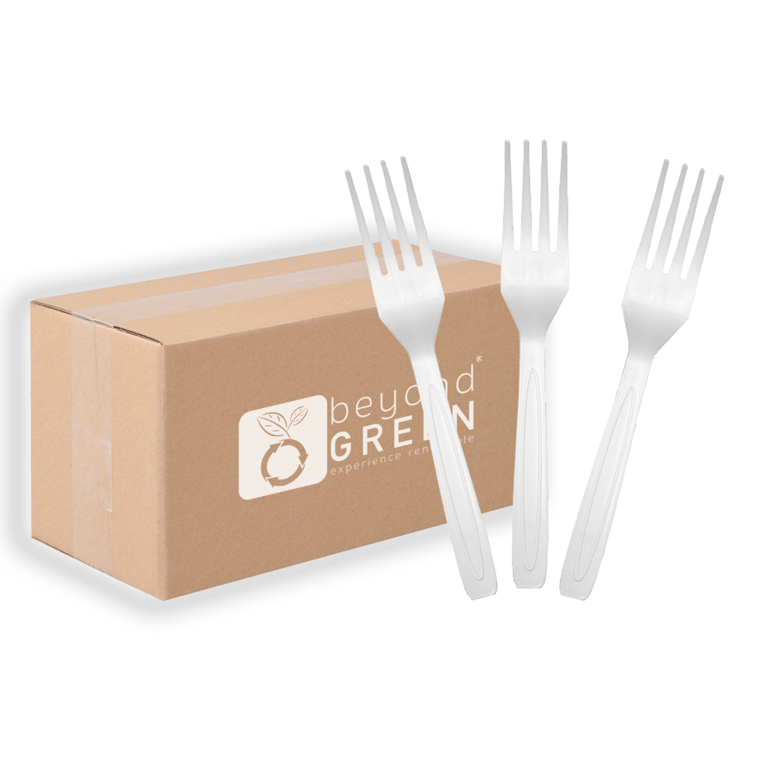 beyondGREEN's BPI Certified Forks – 1,000 Unwrapped Bulk Case | Made in USA - Cutlery - beyondGREEN biotech™
