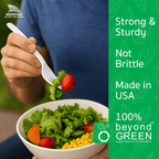 beyondGREEN's BPI Certified Spoons – 1,000 Unwrapped Bulk Case | Made in USA - Cutlery - beyondGREEN biotech™
