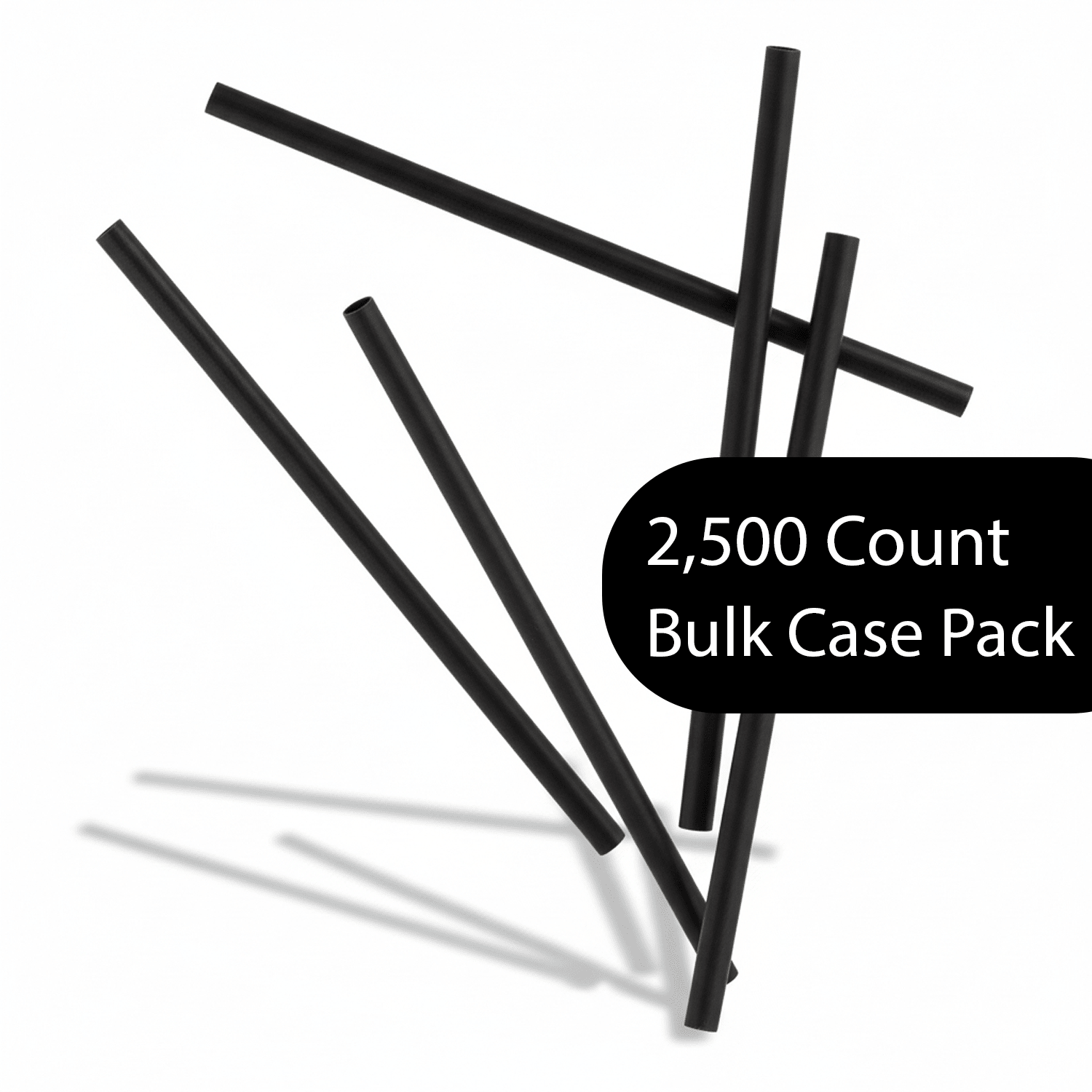 Cocktail Drinking Straws Bulk Pack – Black Unwrapped Cocktail Straws - 2,500 Count - beyondGREEN biotech™