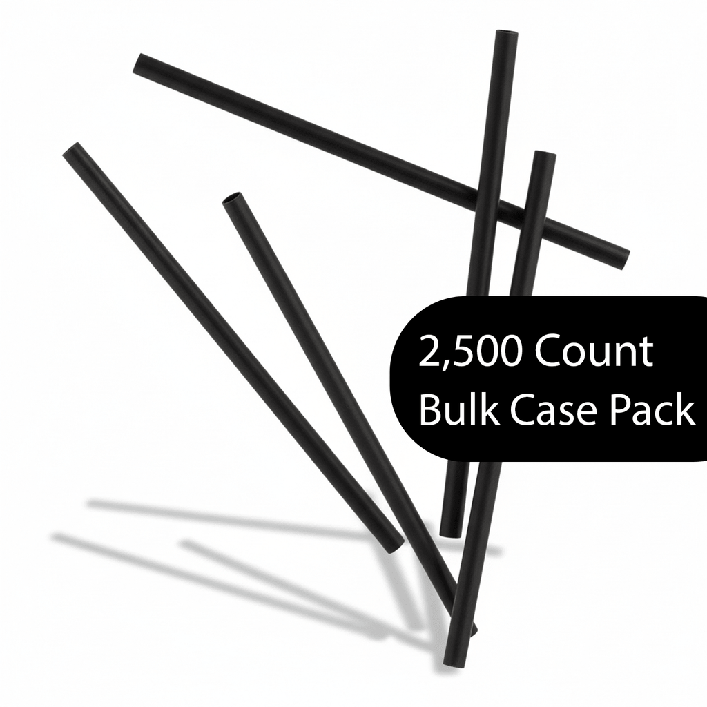 Cocktail Drinking Straws Bulk Pack – Black Unwrapped Cocktail Straws - 2,500 Count - beyondGREEN biotech™