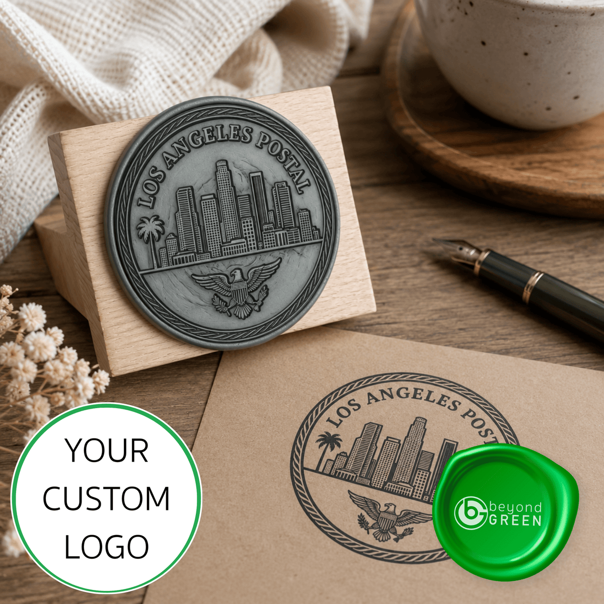 Custom 8" Logo Stamp — Made From Your Design 8 Inch Custom Stamp - Custom Stamps - beyondGREEN biotech