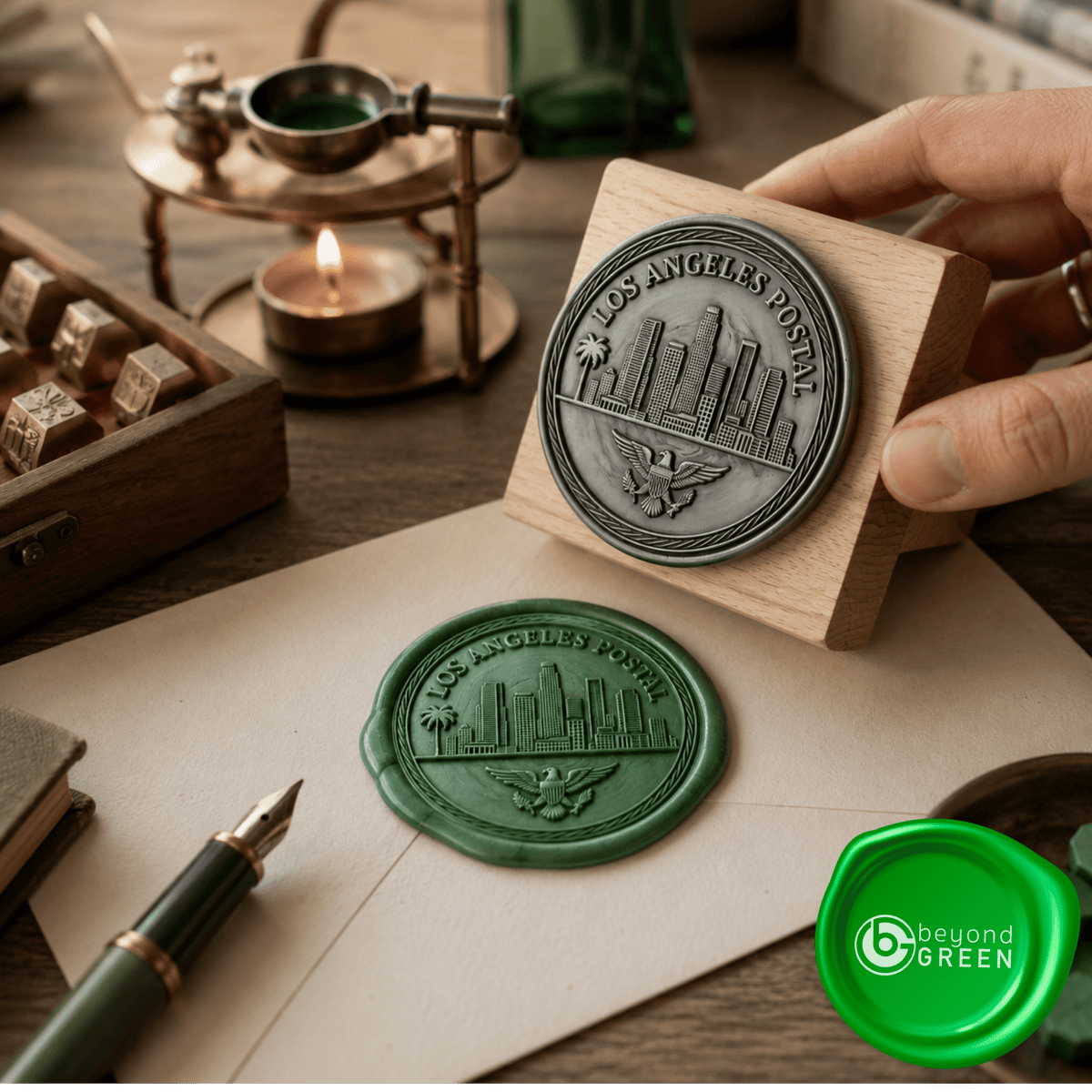 Custom 8" Logo Stamp — Made From Your Design 8 Inch Custom Stamp - Custom Stamps - beyondGREEN biotech