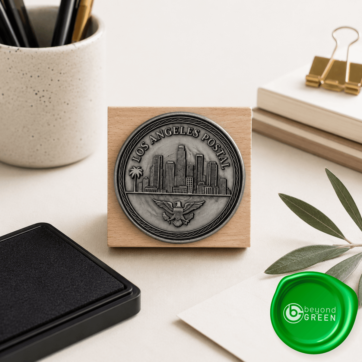 Custom 8" Logo Stamp — Made From Your Design 8 Inch Custom Stamp - Custom Stamps - beyondGREEN biotech