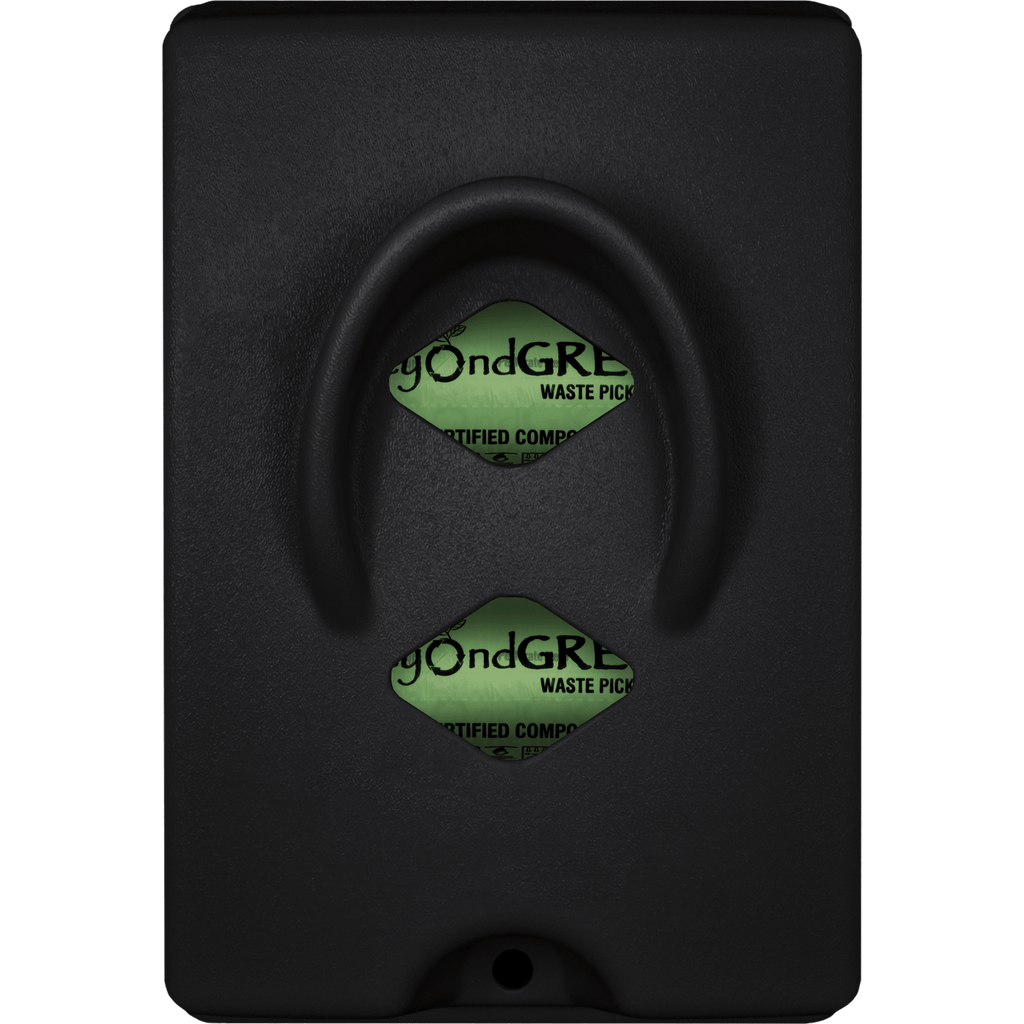 Dog Poop Bag Dispenser – Wall & Pole Mount | Dog Waste Station | Front - Load | Made in USA | beyondGREEN Black - Poop Bag Dispenser - beyondGREEN™