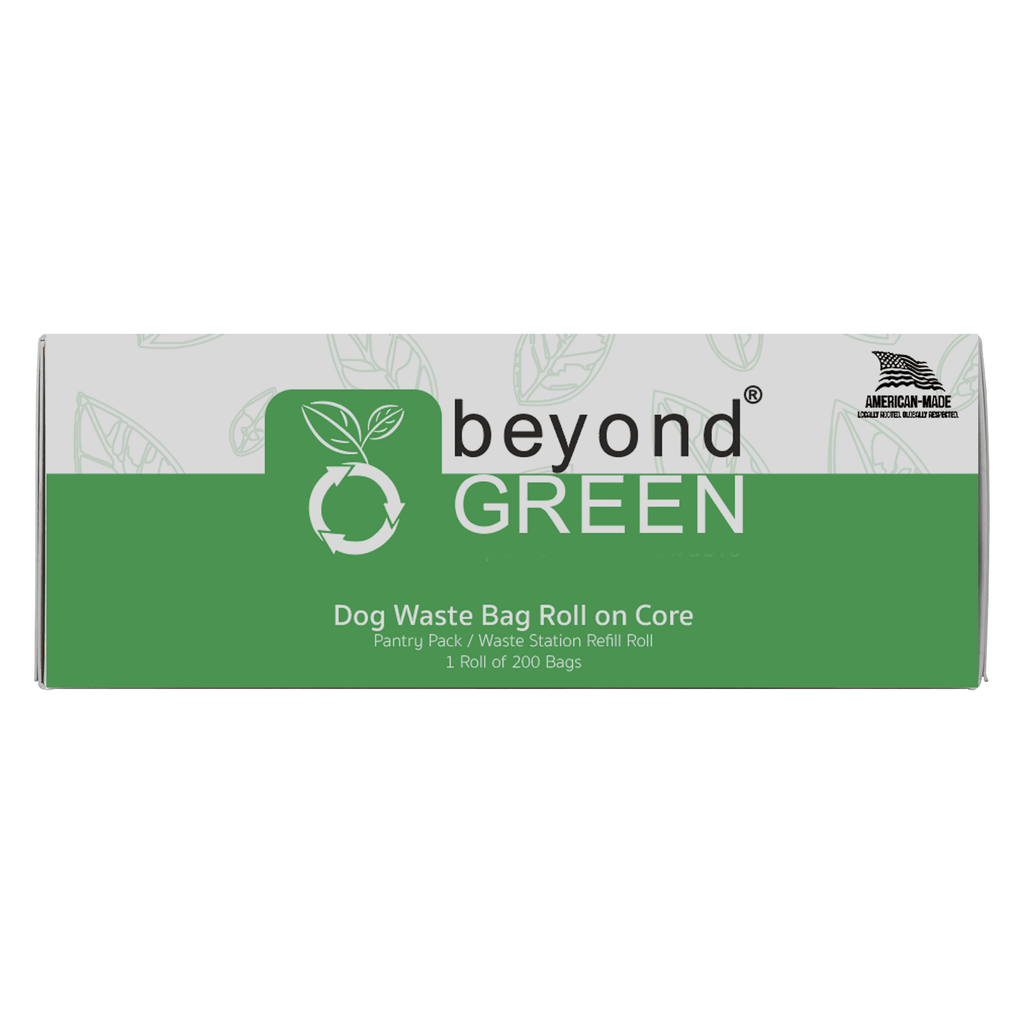 Dog Waste Bags – 200 - Count Core Roll 8" x 13" | Bulk Refill | Made in USA | beyondGREEN 1 Roll - 200 Bags - Dog Waste Bags - beyondGREEN™