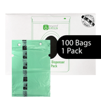 Dog Waste Station Bags – Single - Pull Refill 9" x 13" | Park Dispenser Compatible | Made in USA | beyondGREEN 1 Pack - 100 Bags - Dog Waste Bags - beyondGREEN biotech™