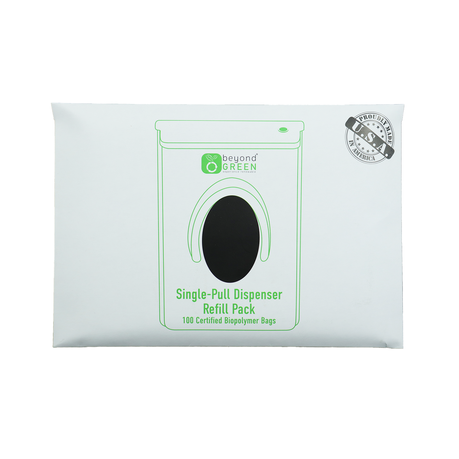 Plant-Based Dog Poop Bags Refill for Single-Pull Park Dispenser - 100 Bags