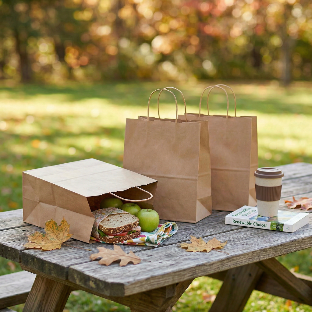 FSC Kraft Paper Shopping Bags – 250 Count | Post - Consumer Recycled | beyondGREEN Kraft Paper Bag | 12" x 10" x 12" | 250CT - Paper Bags - beyondGREEN biotech™