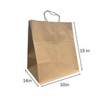 FSC Kraft Paper Shopping Bags – 250 Count | Post-Consumer Recycled | beyondGREEN Kraft Paper Bag | 14" x 10" x 15" | 250CT - Paper Bags - beyondGREEN biotech™