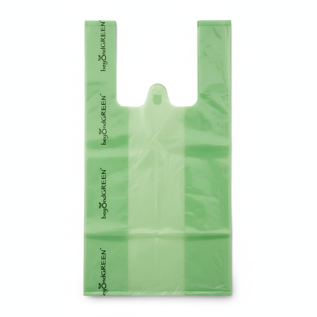 beyondGREEN Handled Take Out Bags — 8" x 16" (1000 Count), Made in USA