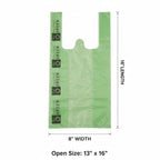 Green Dog Waste Bags – 8" x 16" with 5" Gusset & Handles – Made in USA - Dog Waste Bags - beyondGREEN biotech™