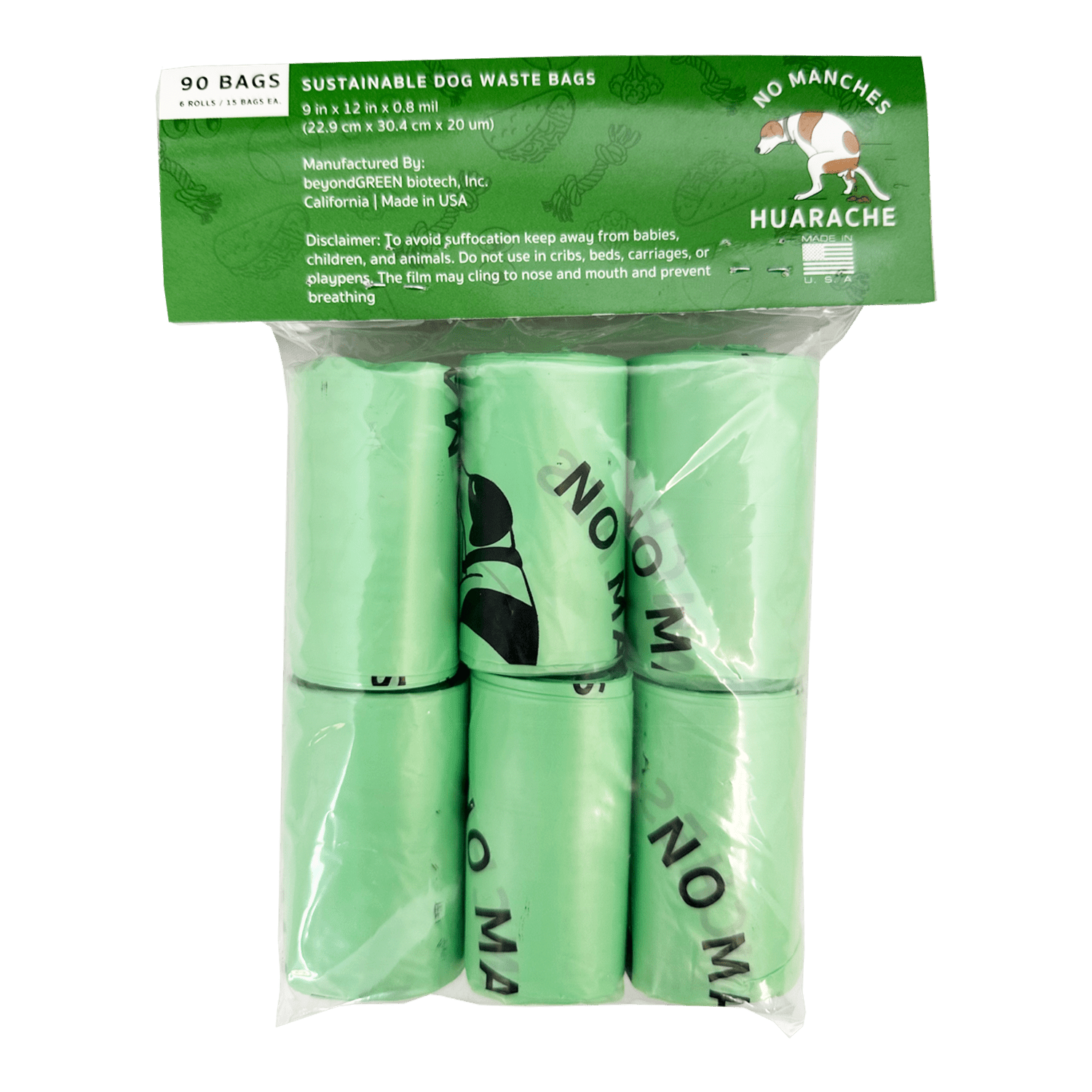 Huarache Dog Waste Bags 9" x 12" – 15 Count Rolls - Dog Waste Bags - beyondGREEN™