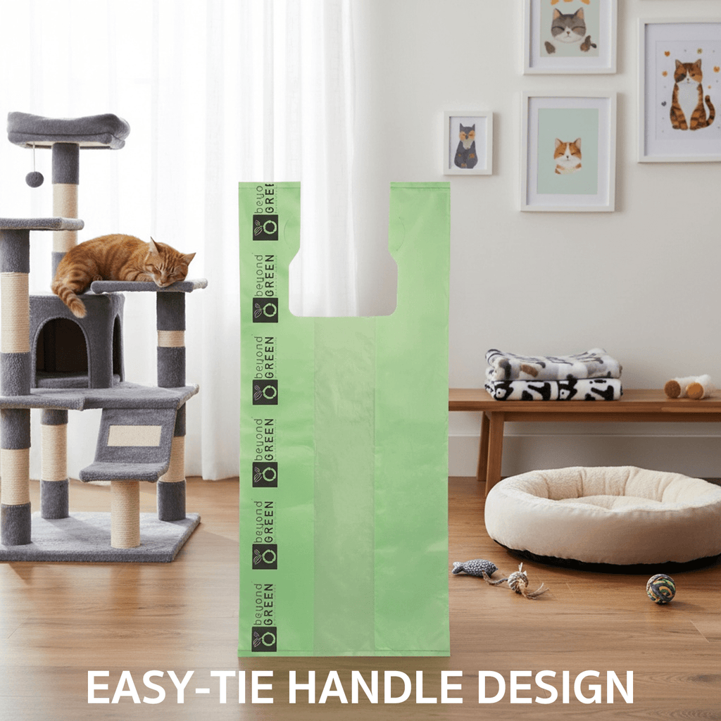 Large Cat Litter Bags – 10" x 20" with 7" Gusset & Handles | Heavy - Duty | Made in USA | beyondGREEN - Cat Litter Bags - beyondGREEN™