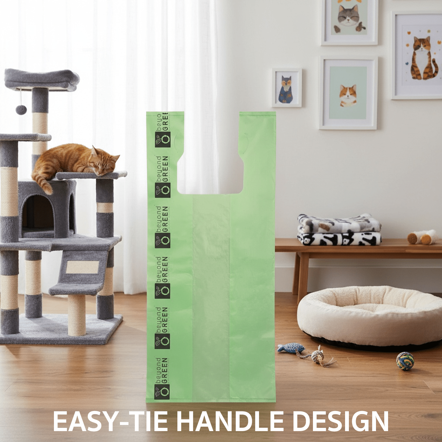 Large Cat Litter Bags – 10" x 20" with 7" Gusset & Handles | Heavy - Duty | Made in USA | beyondGREEN - Cat Litter Bags - beyondGREEN™
