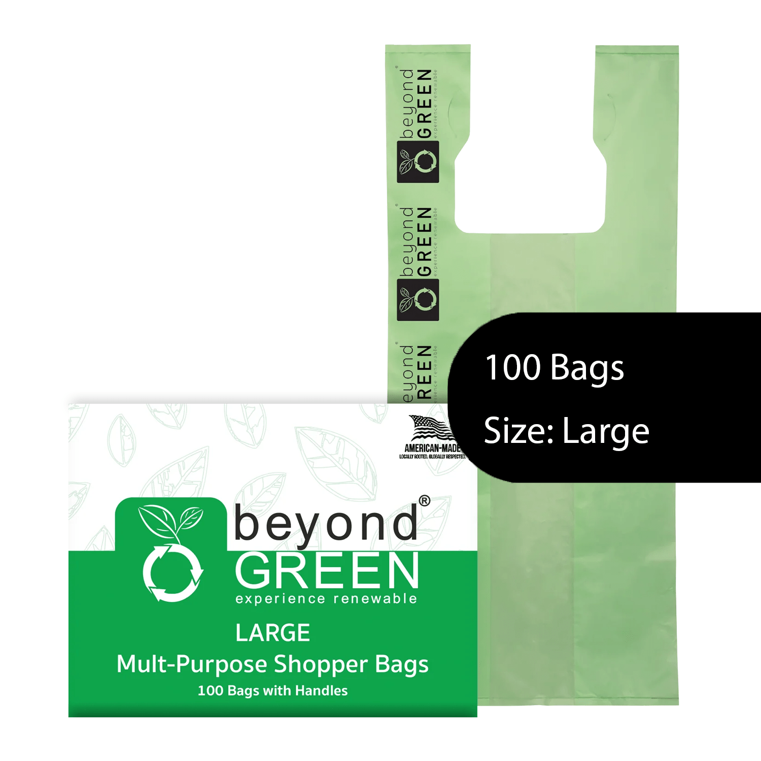 Large Multi - Purpose Carry Bags – 10" x 7" x 20" | Tear - Resistant | Made in USA | beyondGREEN 100 - Multi - Purpose Bags - beyondGREEN™