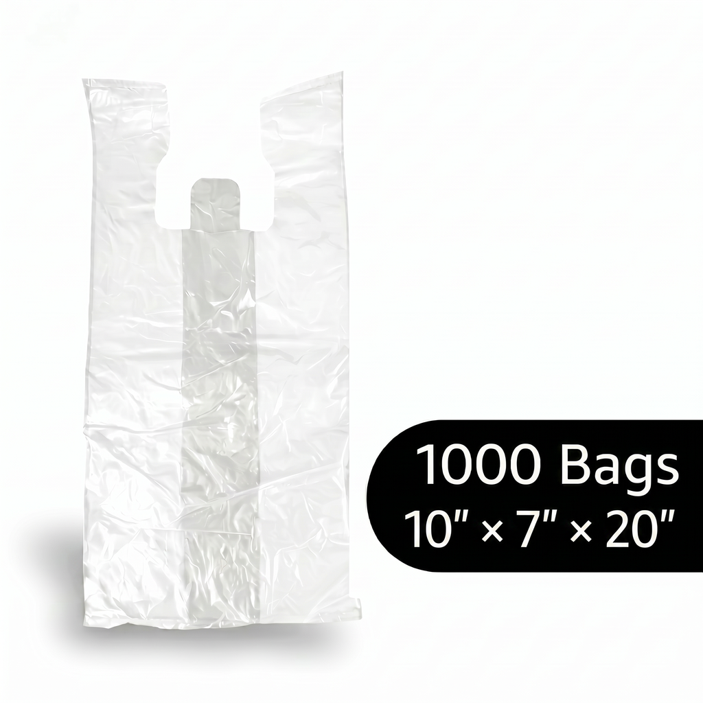 beyondGREEN Clear Multipurpose Take Out Bag — Durable, Easy-Carry, Made in USA - 1000 Count