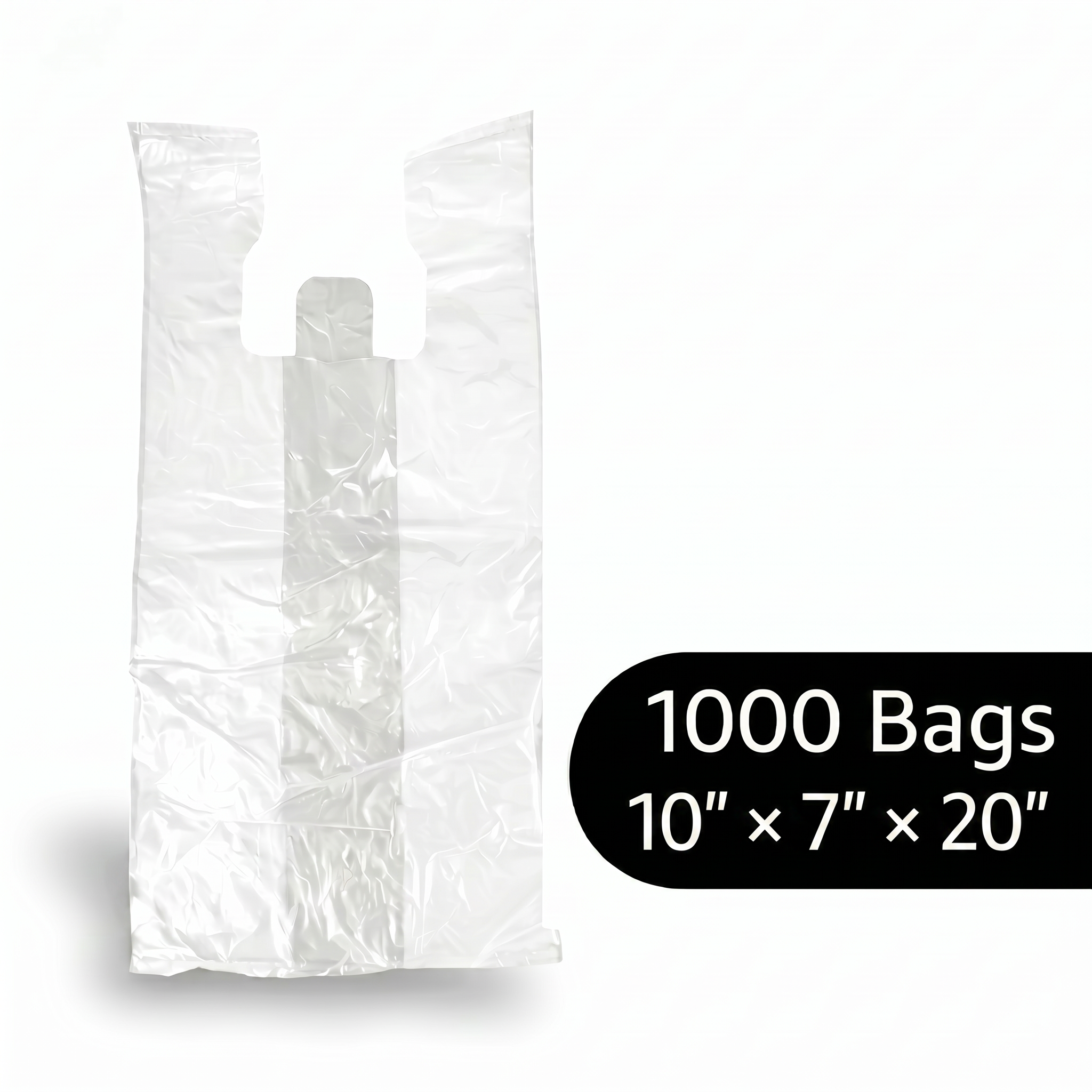 beyondGREEN Clear Multipurpose Take Out Bag — Durable, Easy-Carry, Made in USA - 1000 Count