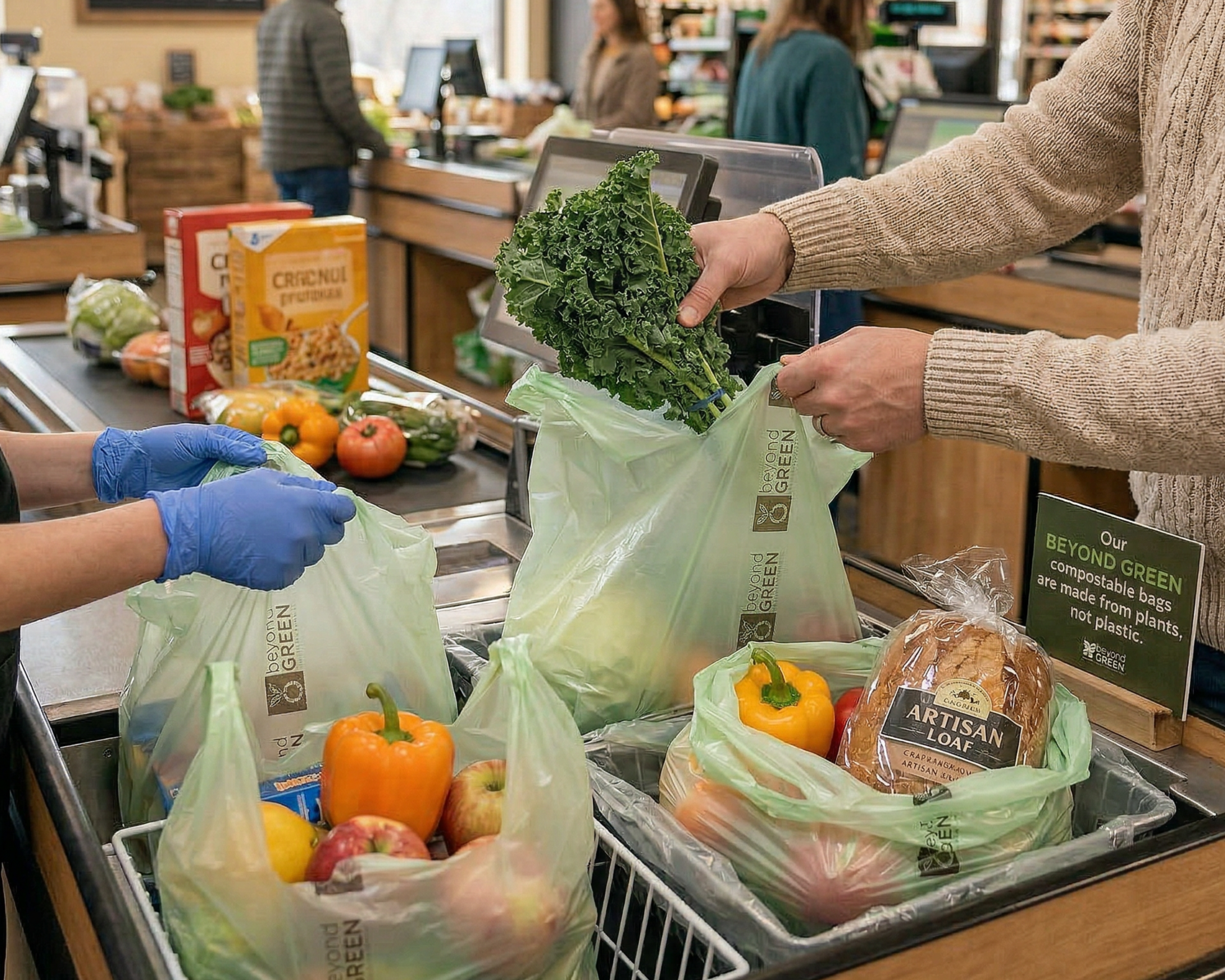 beyondGREEN Large Multi-Purpose Shopper Bags – Made in USA, Tear-Resistant & Leak-Resistant